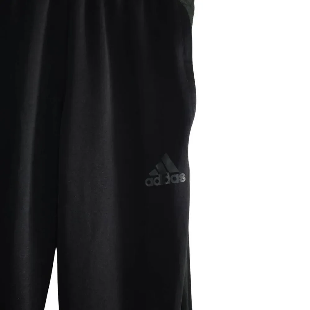 Adidas Men's Size XS Black Gray 3 Stripe Slim Fit Zip Bottom Track Pants